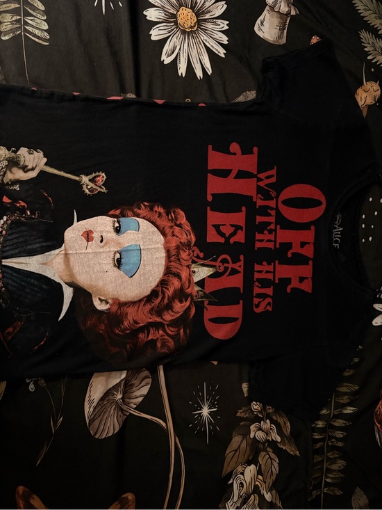 Disney Tops - Disney Black Tee Alice in Wonderland Print